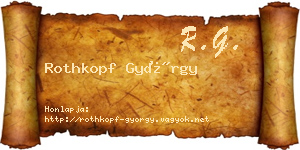 Rothkopf György névjegykártya