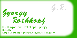 gyorgy rothkopf business card
