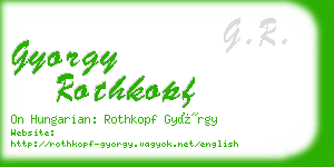 gyorgy rothkopf business card